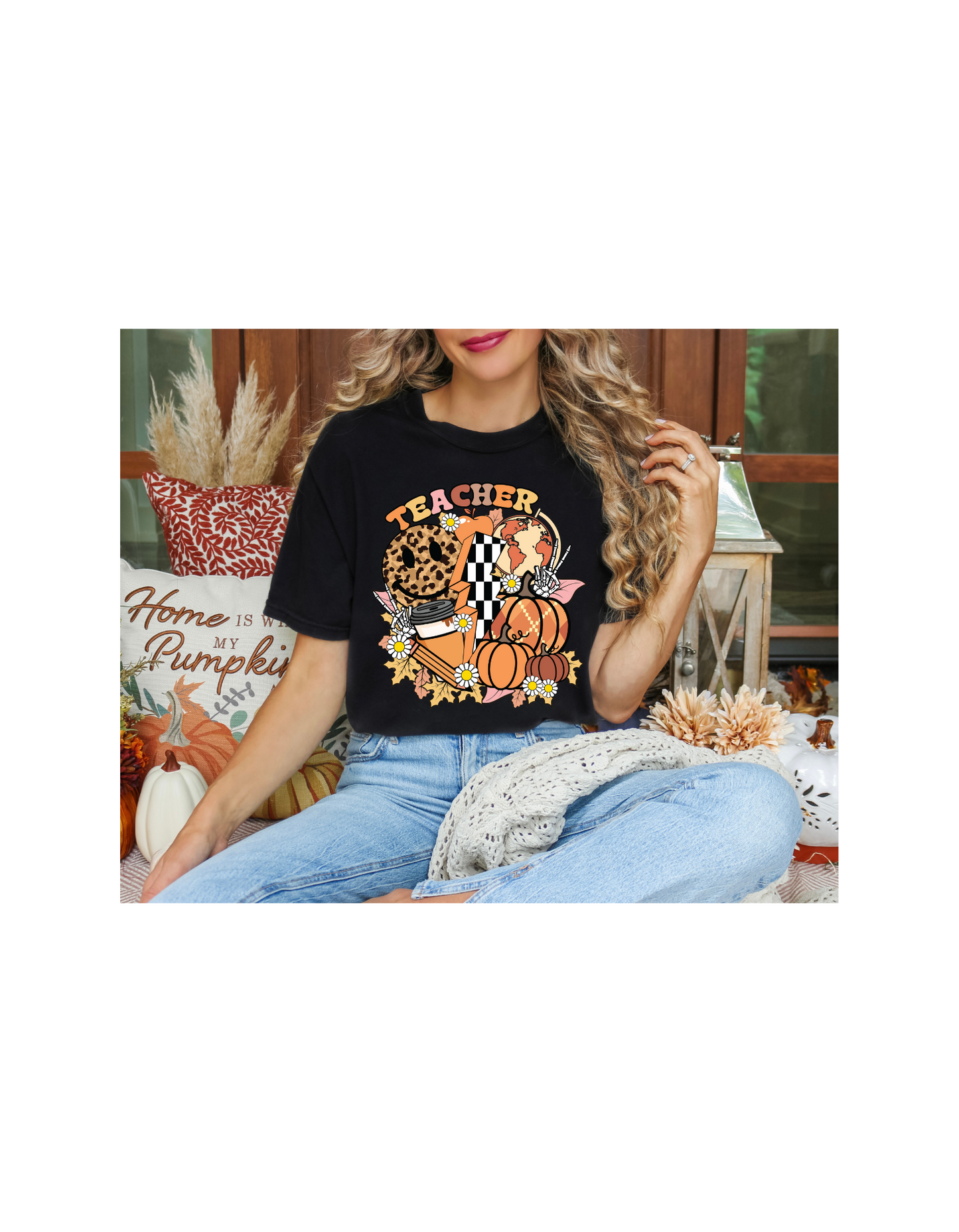 Teacher Fall Shirt | Cute Autumn Teacher Tee | Fall Classroom Outfit | Pumpkin Spice & Teaching Vibes | Fall Teacher Graphic Tee
