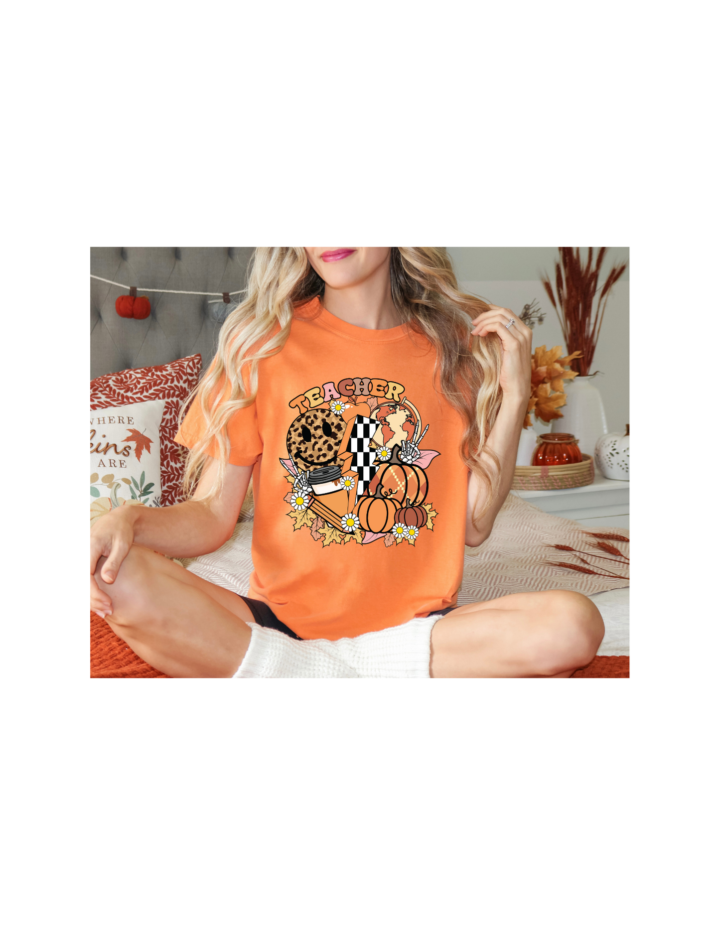 Teacher Fall Shirt | Cute Autumn Teacher Tee | Fall Classroom Outfit | Pumpkin Spice & Teaching Vibes | Fall Teacher Graphic Tee