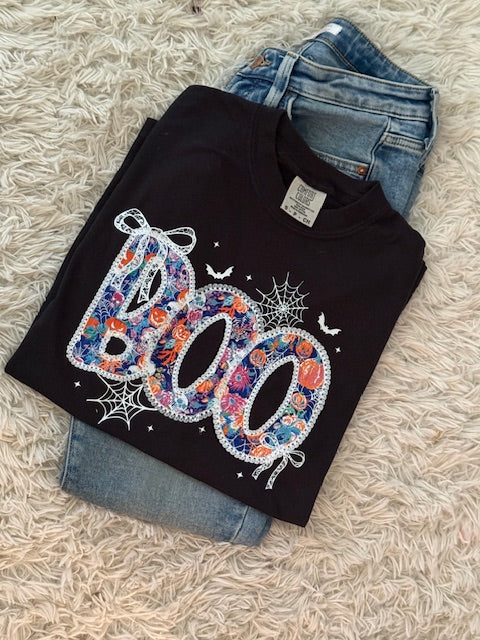 Preppy Boo Halloween T-Shirt | Spooky Cute Graphic Tee | Spooky Season Tee