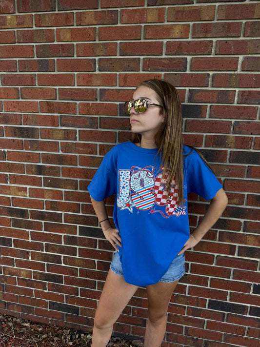 Coquette USA Comfort Colors Tshirt, Cute American Tee, 4th of July Tee